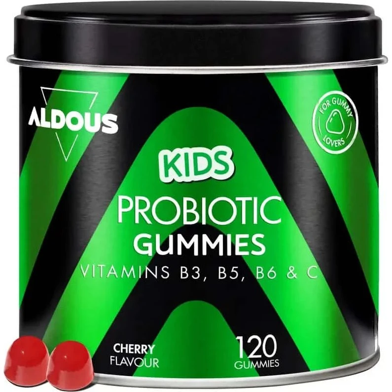 Aldous Bio Probióticos con Vitaminas para Niños en Gominolas, 120 unidades