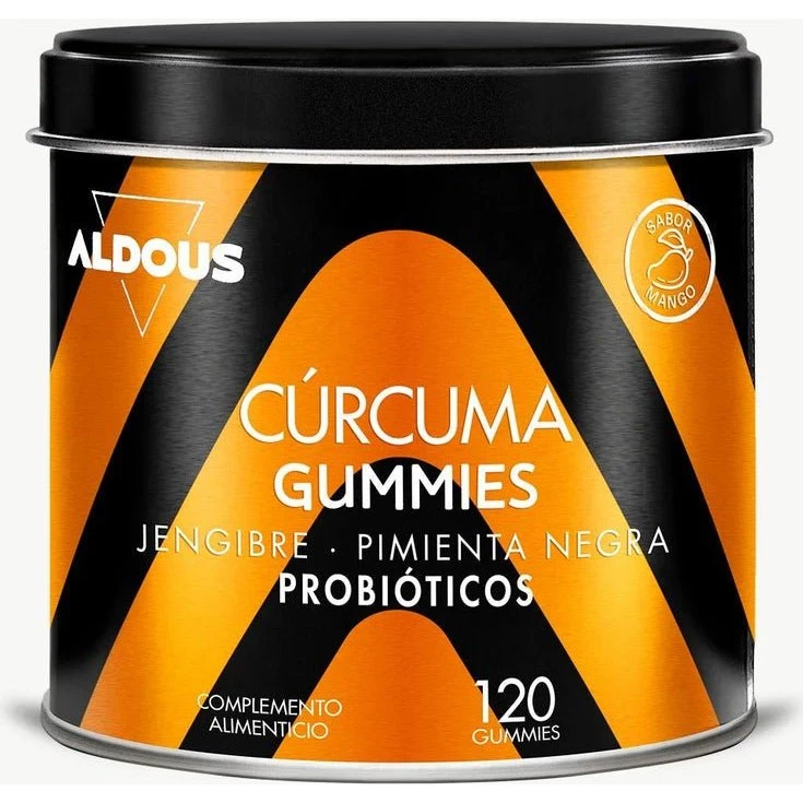 Aldous Bio Cúrcuma con Jengibre, Pimienta Negra y Probióticos 120 Cápsulas