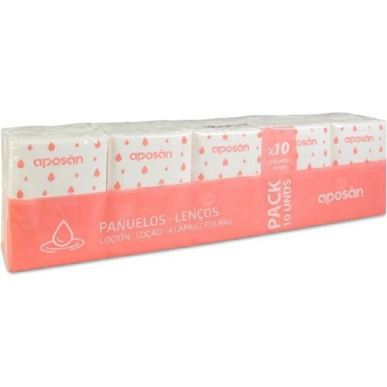Aposan Pañuelos con Loción 10 x 10 Unidades Pack Ahorro