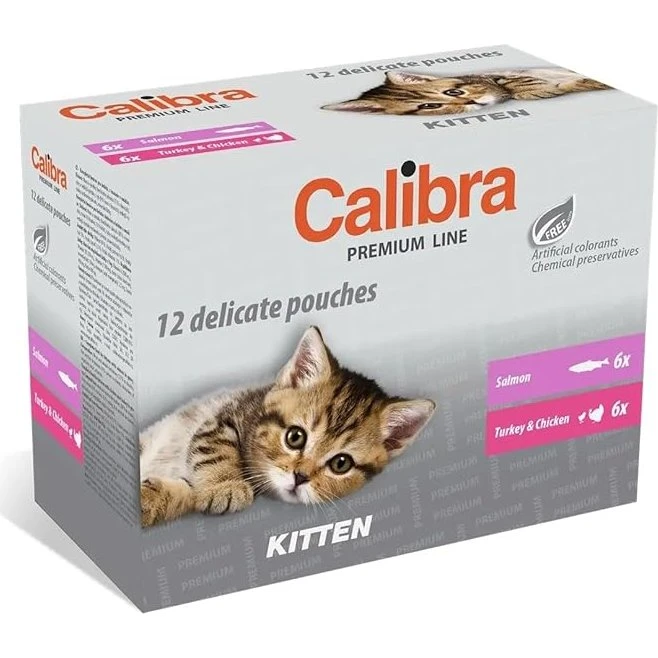 Calibra Cat Kitten Pouch Multipack Comida Húmeda 12x100g