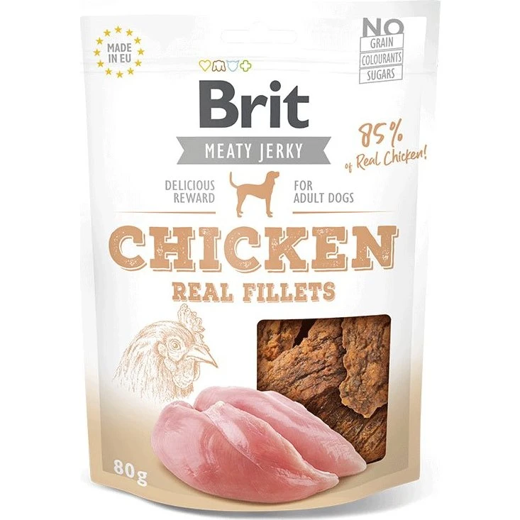 Brit Jerky Snack Filetes de Pollo Ciasteczka 80g