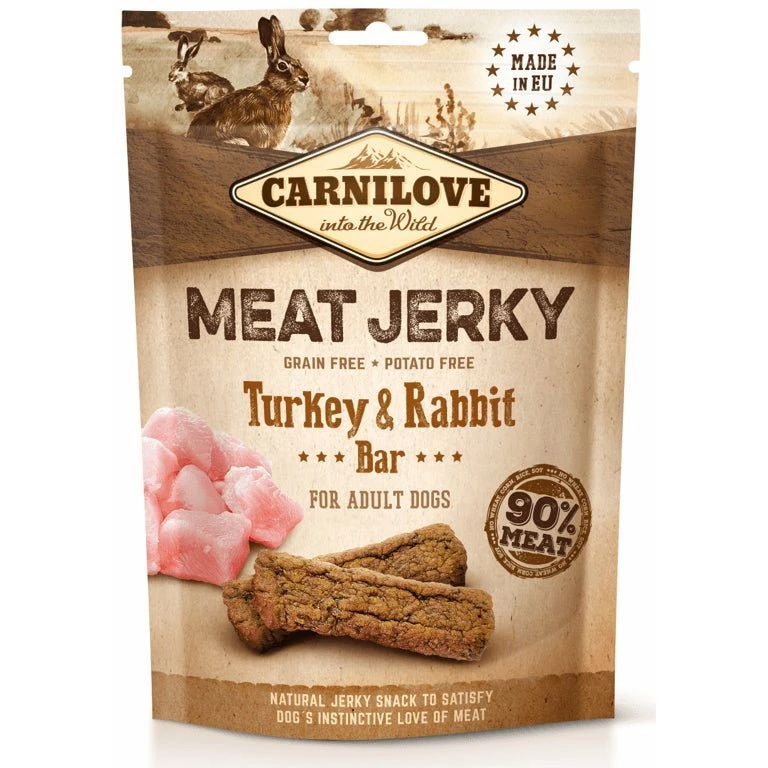 Carnilove Jerky Barritas de Conejo y Pavo para Perros (12 ud)