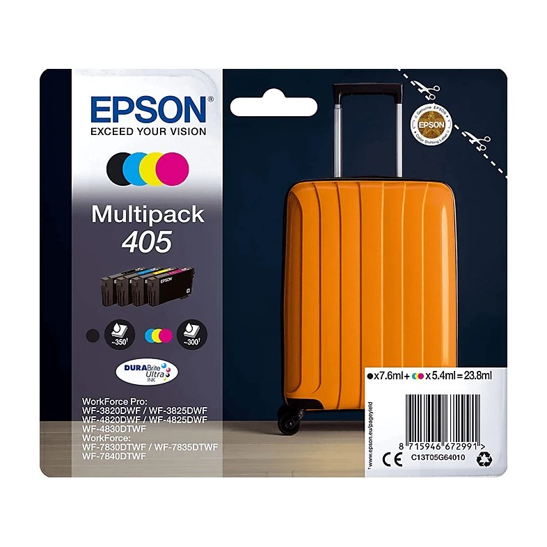 Epson C13T05G64010 Pack de Tintas Originales 405 (Negro + CMY)