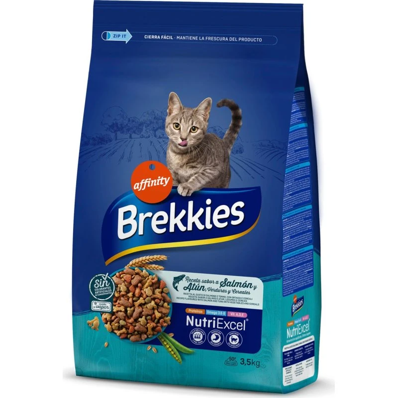 Affinity Brekkies Excel Salmón, Atún y Verduras para Gatos - 2 x 3,5 kg