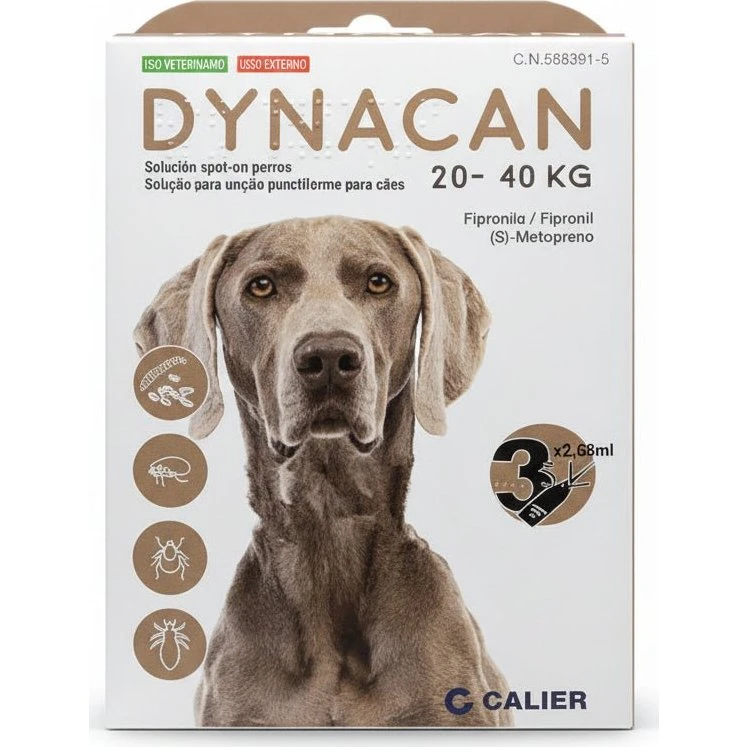 Dynacan Antiparasitario para Perros 20-40 kg (3 Pipetas)