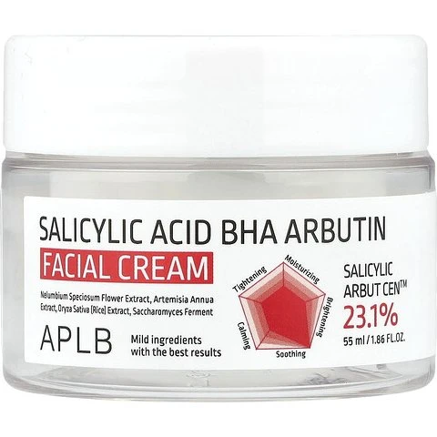 APLB Crema Facial con Ácido Salicílico, BHA y Arbutina, 55 ml