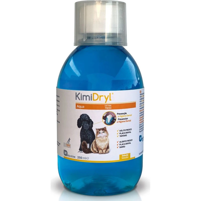 Kimidryl Aqua 250 ml - Higiene bucal para perros y gatos