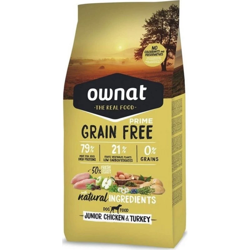 Ownat Prime Grain Free Junior Pollo y Pavo 12 Kg