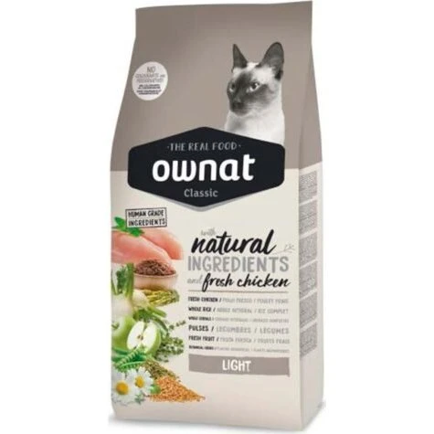 Ownat Cat Classic Light 4 Kg - Alimento para Gatos Adultos con Sobrepeso