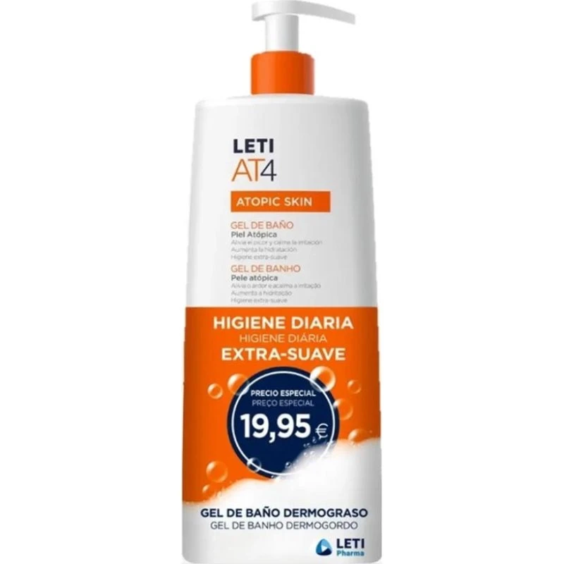 Leti AT4 Gel de Baño Dermograso para Piel Atópica 750 ml