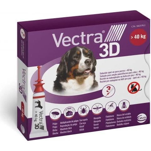 Vectra 3D Pipetas Antiparasitarias para Perros +40 Kg (3 Unidades)