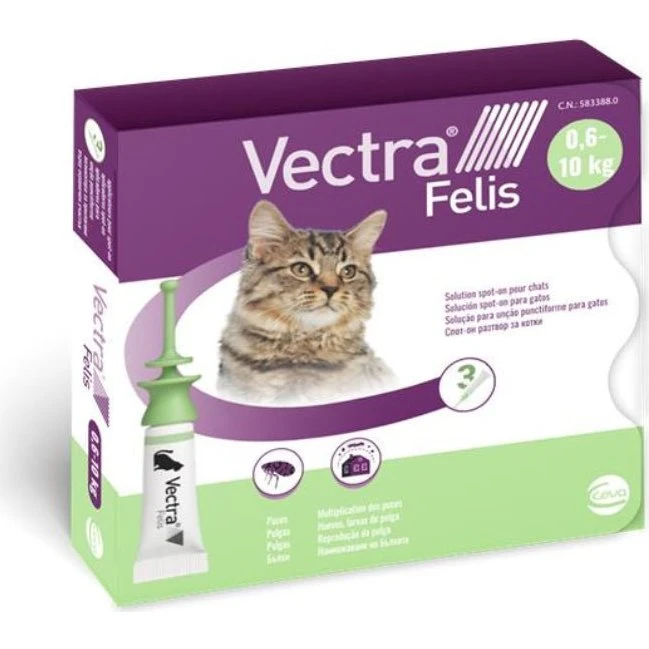 Vectra Felis Pipetas Antiparasitarias para Gatos (3 unidades) 0,6-10 kg