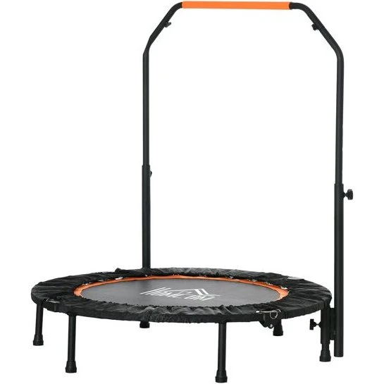 HOMCOM Trampolín Fitness 102 cm, Negro/Naranja