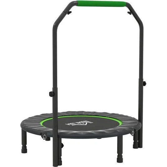 HOMCOM Trampolín Fitness 102 cm, Negro y Verde