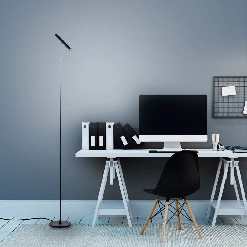 Lámpara de pie LED PURE Tutua con sensor y regulador, negro