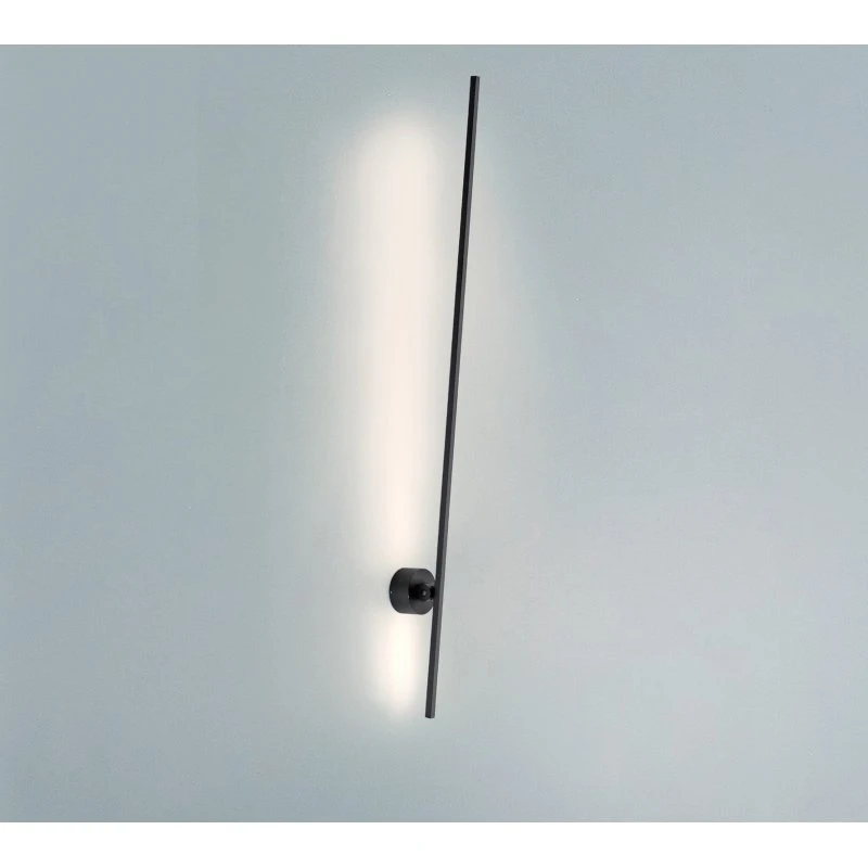Aplique de pared LED PURE Grafo, negro, 117 cm