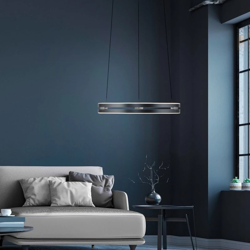 Paul Neuhaus Lámpara Colgante LED E-Loop, Gris Místico, Ø 50 cm