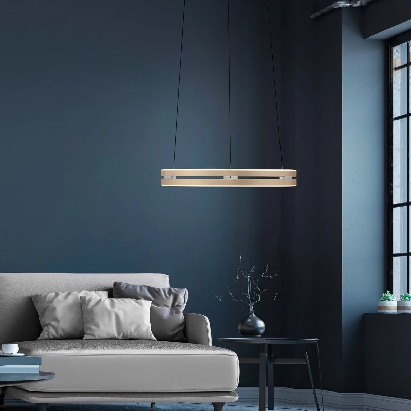 Paul Neuhaus PURE E-Loop Lámpara Colgante LED Marfil Dorado Ø 50 cm