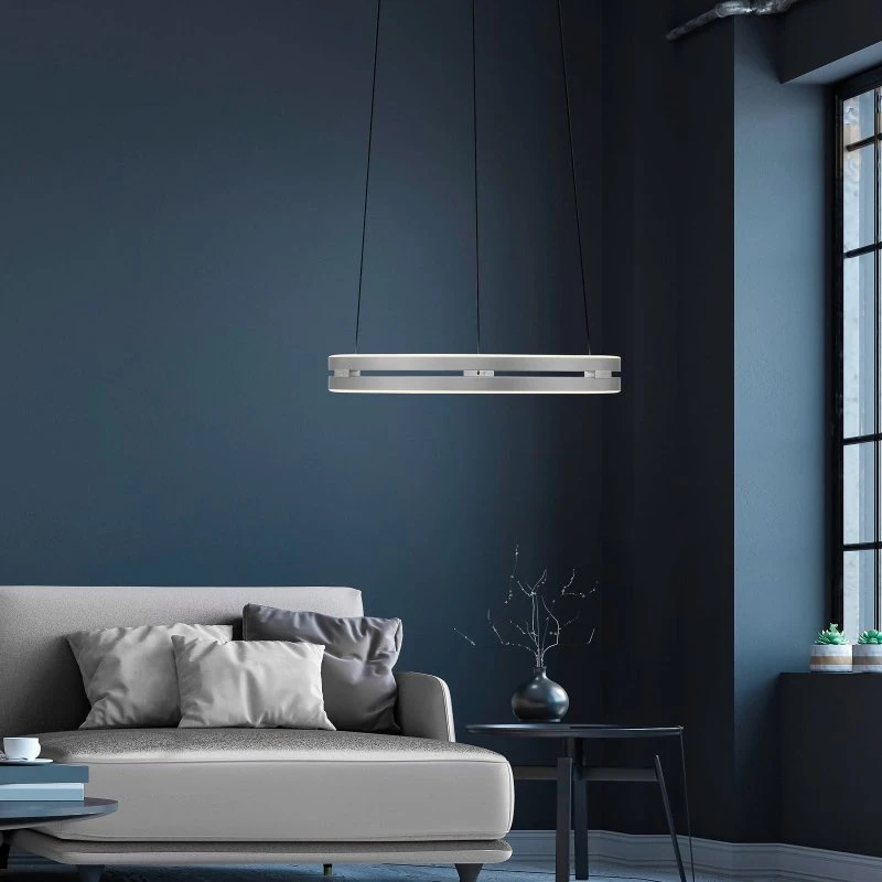 Paul Neuhaus Lámpara Colgante LED E-Loop, Color Piedra, Ø 50 cm