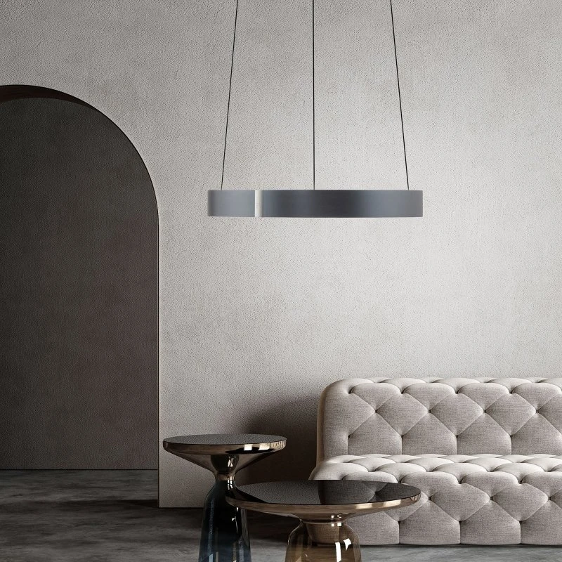 Lámpara colgante LED Paul Neuhaus PURE E-Clipse, Gris Místico, Ø 50 cm