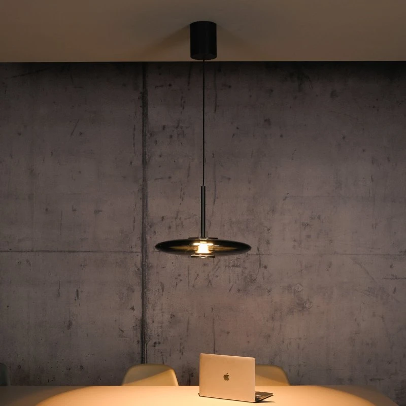Lámpara colgante LED Paul Neuhaus PURE E-Vitrum, Platino
