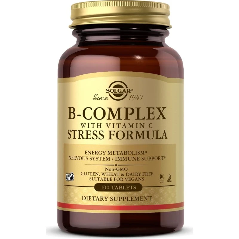 Solgar B-Complex con Vitamina C, 100 Comprimidos