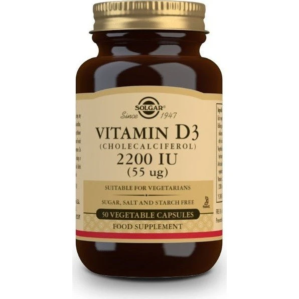 Solgar Vitamina D3 2200 UI (55 μg) Colecalciferol - 50 Cápsulas