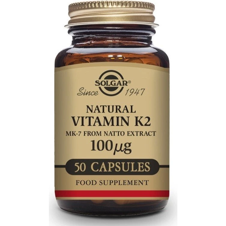 Solgar Vitamina K2 MK-7 100µg con Extracto de Natto 50 Cápsulas