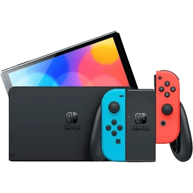 Nintendo Switch OLED Azul y Rojo Neón - 64 GB