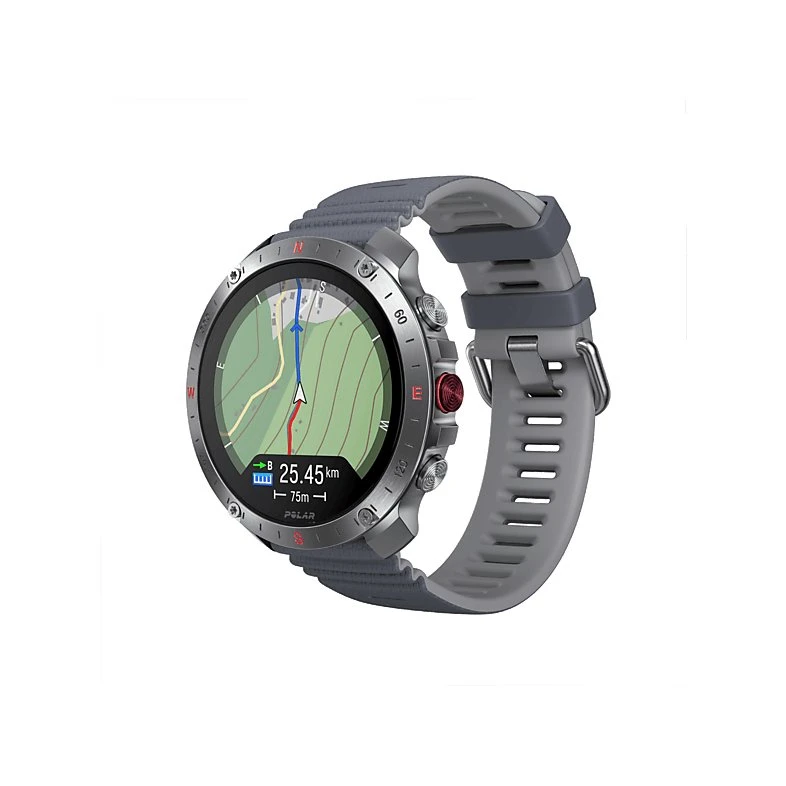 Reloj Polar Grit X2 Pro - Pantalla AMOLED y Titanio, Gris