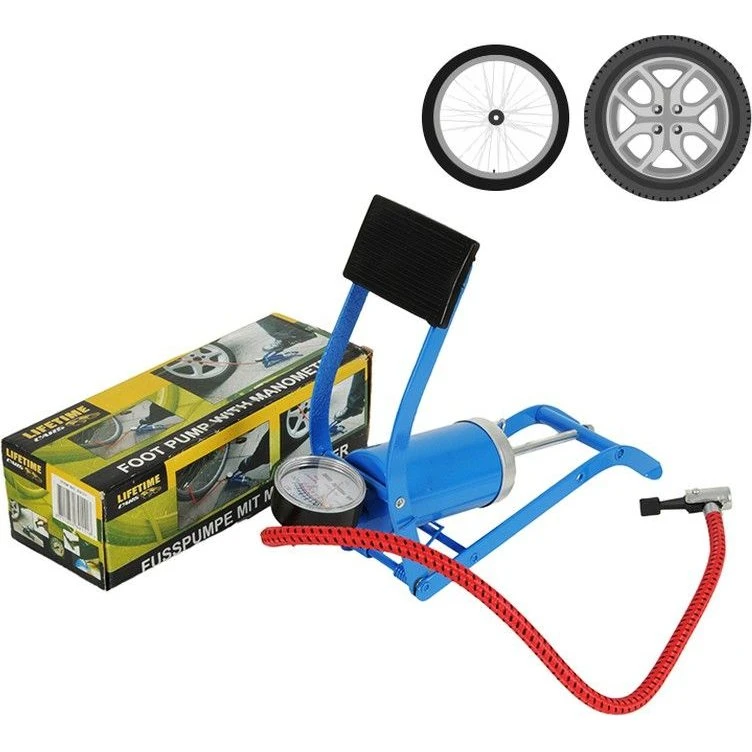 Lifetime Bomba de Aire de Pie Azul con Manómetro