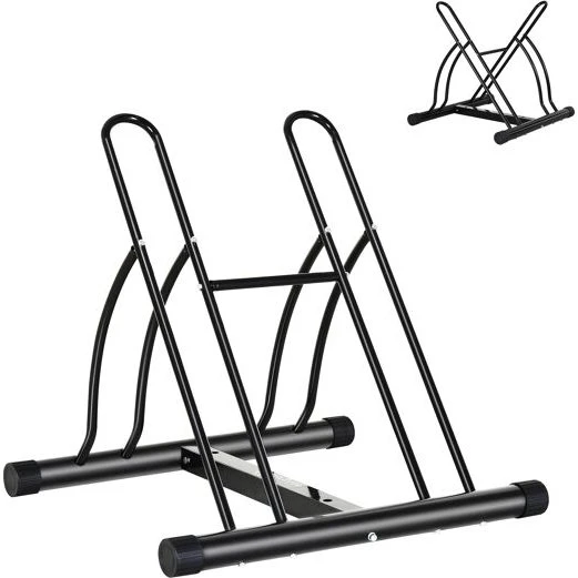 HOMCOM Soporte para 2 Bicicletas, Negro, 60x54x57 cm