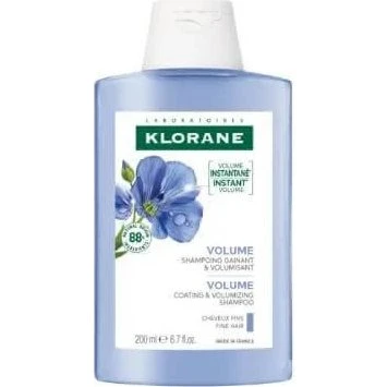 Klorane Champú de Lino Bio para Cabello Fino, 200 ml
