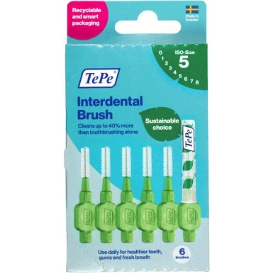 TePe Cepillo Interdental Talla 5 0.8 mm Verde 6 U