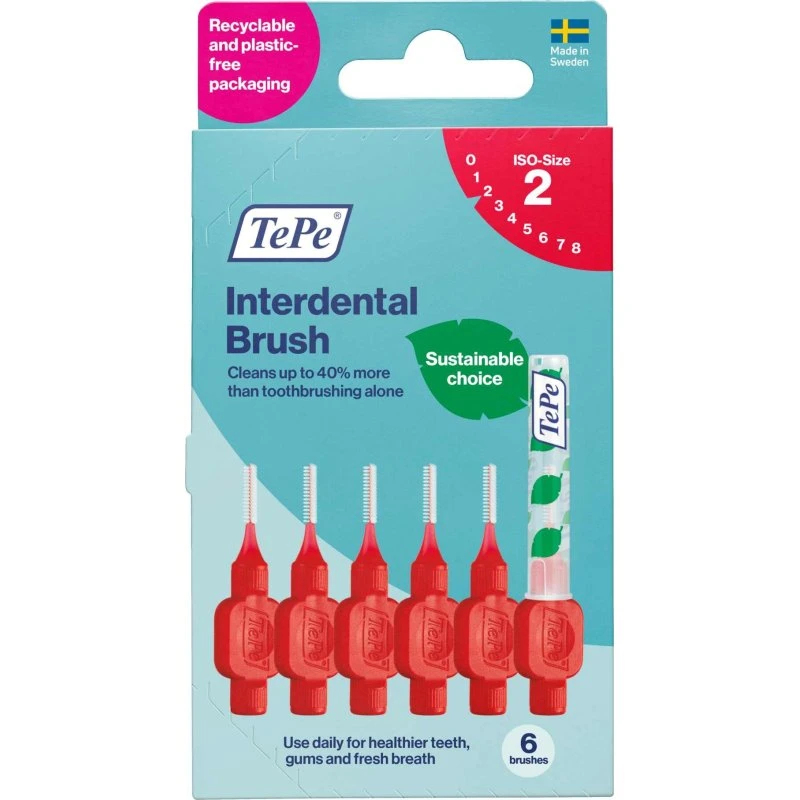 TePe Cepillo Interdental Talla 2 0.5 mm Rojo 6 U