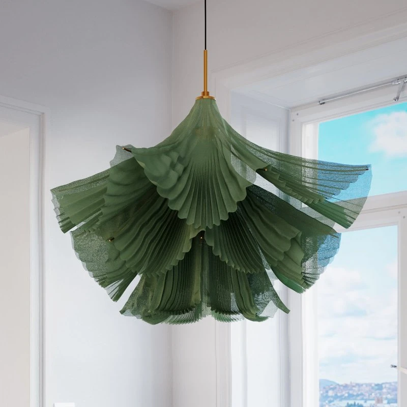 By Rydéns Lámpara Colgante Juliette Verde de Tul y Metal, 75 cm