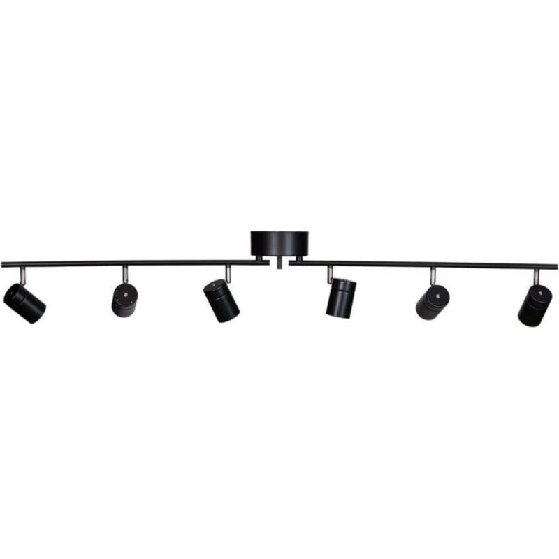 Rydéns Correct Plafón de Techo Negro Mate con 6 Focos GU10