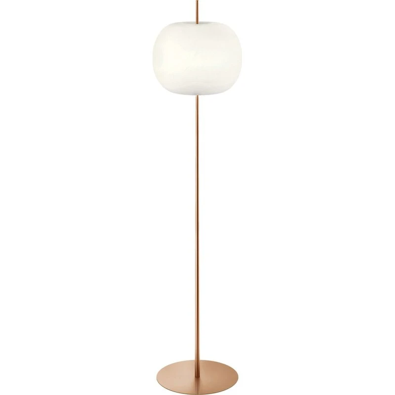 Lámpara de pie Kushi XL de KDLN - Cobre y Cristal Opalino