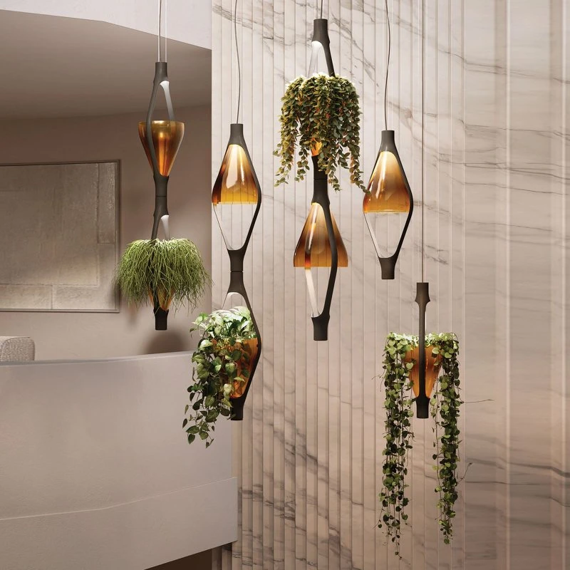 kdln Lámpara Colgante LED Viceversa Cristal Ámbar