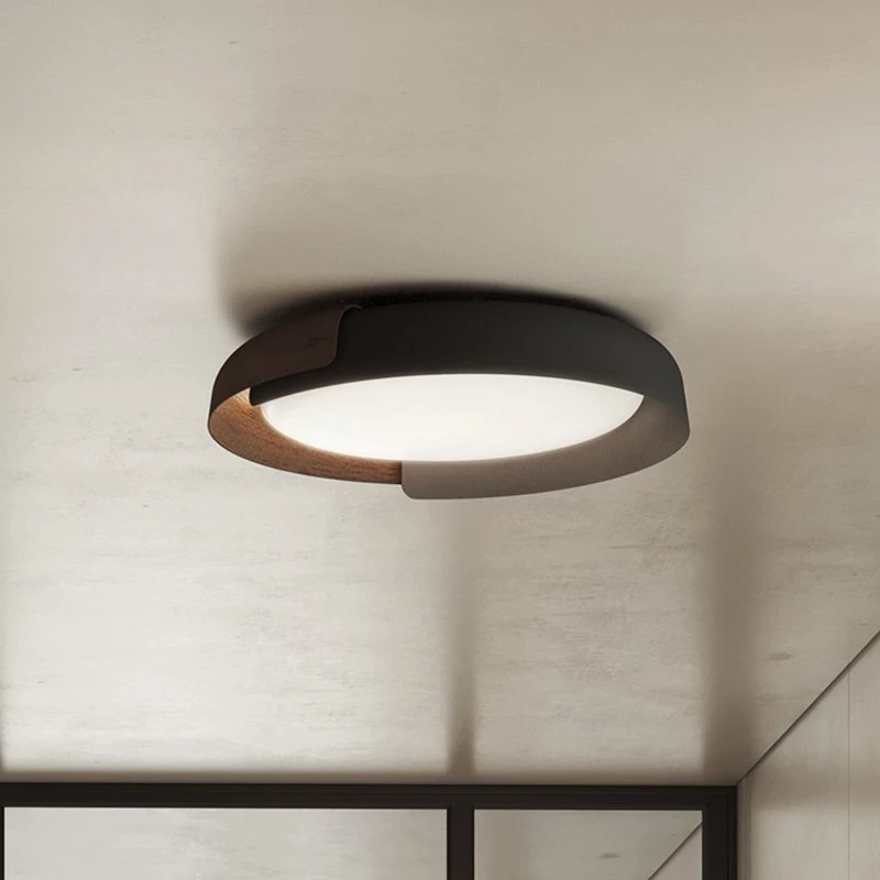 KDLN Lámpara de Techo Dala Gris Oscuro y Madera 58 cm