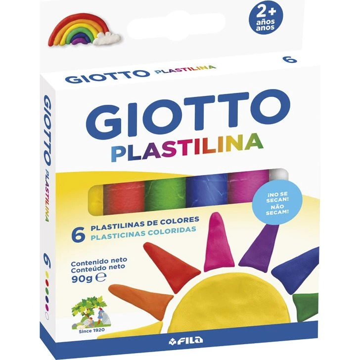 Plastilina Giotto 6 Barras Colores Clásicos Surtidos