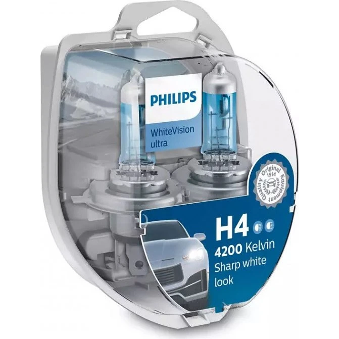 Philips H4 WhiteVision Ultra 12342WVUSM Pack 2