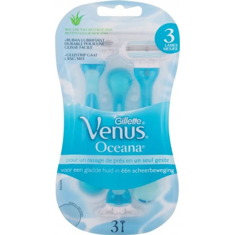 Gillette Venus Oceana - Pack de 3 Maquinillas de Afeitado Azules
