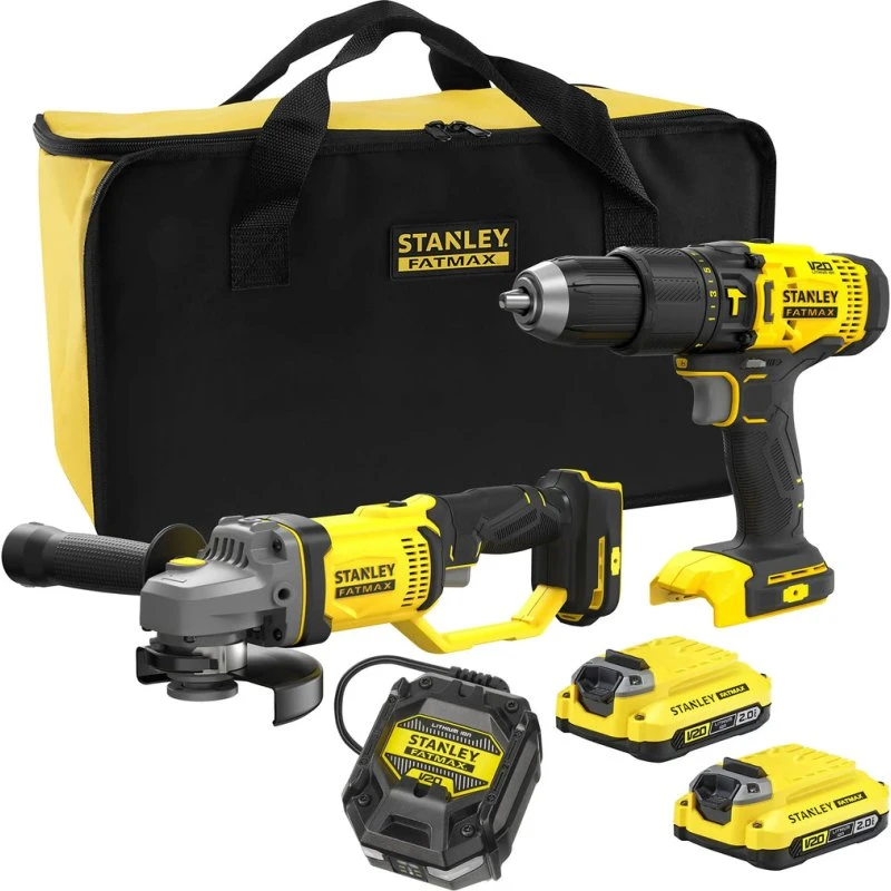 Stanley SFMCK471D2S-QW Kit Taladro + Amoladora 18V 2Ah