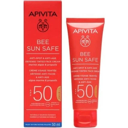 Apivita Bee Sun Safe SPF50 Crema Solar con Color Antimanchas 50ml