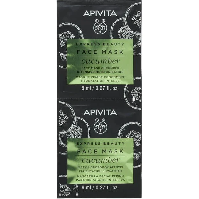 Apivita Express Beauty Mascarilla Facial Hidratante con Pepino 2x8ml
