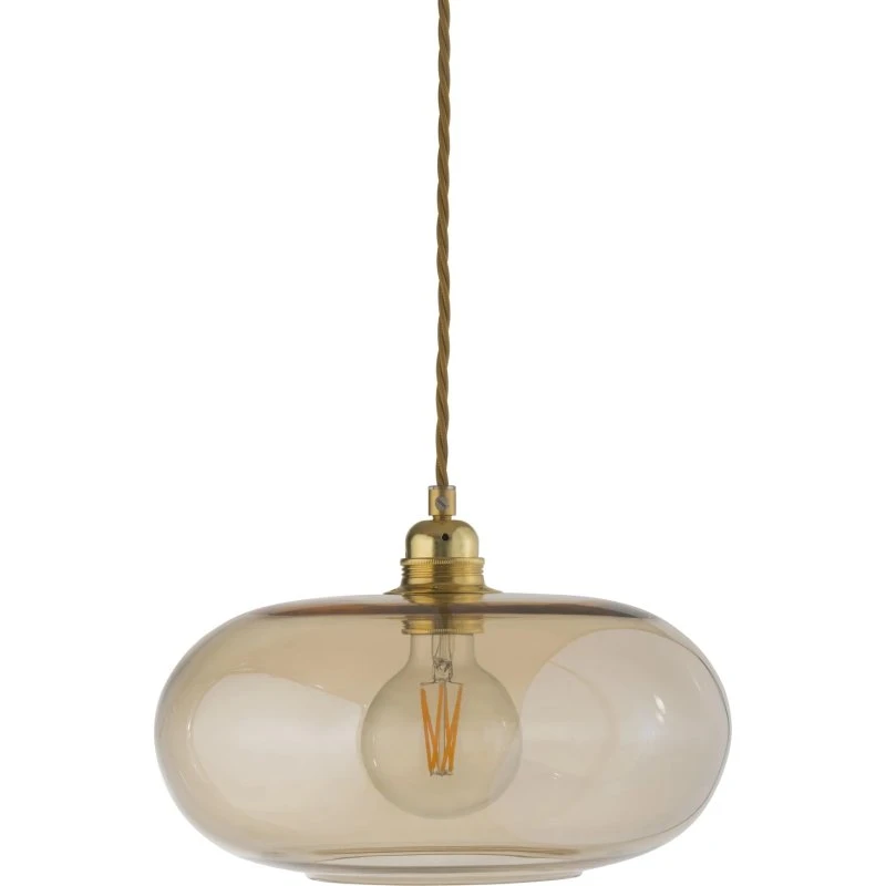 Lámpara colgante EBB & FLOW Horizon, cristal beige, Ø 29 cm