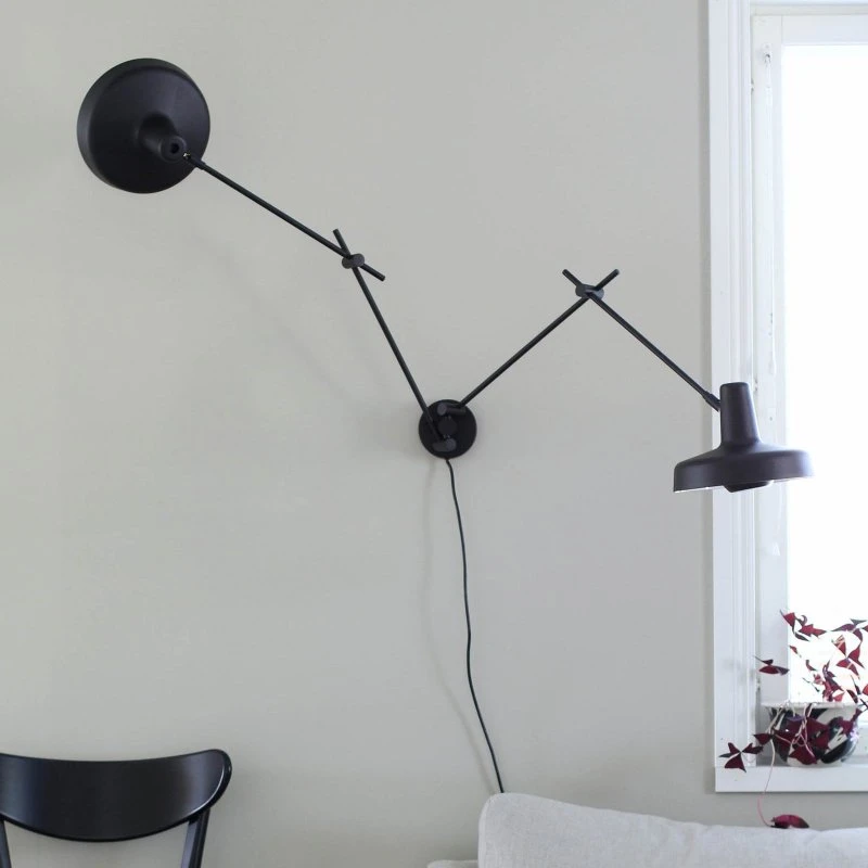 GRUPA Arigato Aplique de Pared de 2 Luces Negro - 70 cm