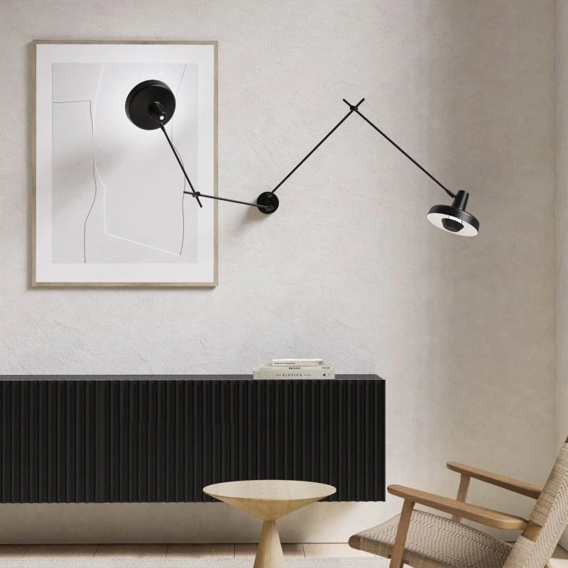 GRUPA Arigato Aplique de Pared 2 Luces Negro 90cm