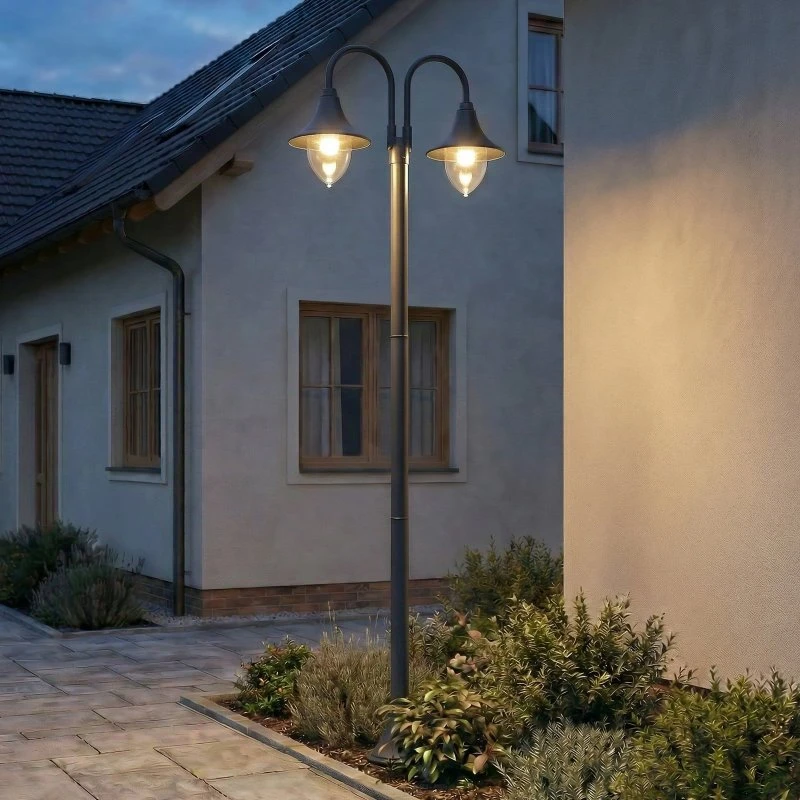 Lindby Lámpara de Jardín Madea Graphite - 211 cm - Aluminio